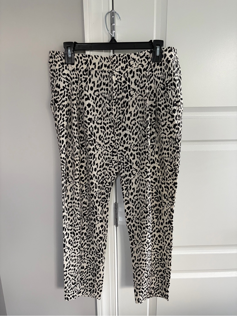 Parker Black & Cream Leopard Print Cropped Pants